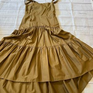 Banana Republic Tiered Maxi Dress in Olive Brown